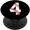 Number 4 Baseball Fan Red Laces 4th Birt #4 - Lacci da baseball per 4° compleanno, per bambino, quattro anni, numero 4 PopSockets PopGrip Adesivo