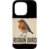 Robin Bird Outfit Custodia per iPhone 15 Pro Grafica carina con pettirosso