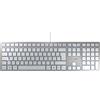 CHERRY KC 6000 SLIM, Tastiera di design Ultrapiatta, per la Francia AZERTY, Con Filo Porta USB-A, Tasti Silenziosi, Scritte a lunga Durata, Argento, Francese - AZERTY