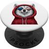 Samoyed Puppy Lover PS Patriot Samoiedo primo piano ritratto bandiera americana occhiali da sole PopSockets PopGrip Adesivo