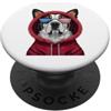 Saint Bernard Puppy Lover PS Patriot Saint Bernard Closeup - Occhiali da sole con bandiera americana PopSockets PopGrip Adesivo