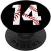 Baseball Number Laces by TeeCreations #14 - Maglietta da baseball 14° quattordici numero 14 PopSockets PopGrip Adesivo