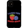 Fragole Frutta Fragole Abbigliamento Custodia per iPhone 11 I Love You Berry Much Lampone Frutti di bosco dolci Bambini