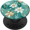 Floral Aesthetic Flower Botanical Gifts Margherita bianca Aqua Bright Turquoise Flowers Floral PopSockets PopGrip Adesivo