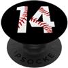 Vintage Distressed Love Baseball Number Vintage Baseball Mom #14 Jersey giocatore di baseball numero 14 PopSockets PopGrip Adesivo