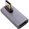 InLine Adattatore USB 4 maschio a USB-C femmina ad angolo verticale 40Gb/s velocità dati 240W Power Delivery 8K@60Hz video alloggiamento alluminio grigio 35900H