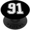 Sports Team Halloween Football Group Cos #91 - Maglia bianca con numero 91 PopSockets PopGrip Adesivo
