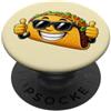 Taco Cartoon Food Art Cool Taco Cartoon Summer con occhiali da sole Design PopSockets PopGrip Adesivo