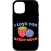 Fragole Frutta Fragole Abbigliamento Custodia per iPhone 12/12 Pro I Love You Berry Much Lampone Frutti di bosco dolci Bambini