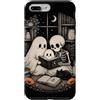 Librarian Ghost Book Lover Custodia per iPhone 7 Plus/8 Plus Libro di lettura Ghost Skeleton Cat Moon Library