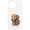 Golden Retriever Puppy Lover PS Custodia per iPhone 15 Golden Retriever Colorful Splatter Art Acquerello dipinto