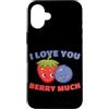 Fragole Frutta Fragole Abbigliamento Custodia per iPhone 16 Plus I Love You Berry Much Lampone Frutti di bosco dolci Bambini