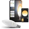 Philips Hue Smart LED Lampadina Design Candela, B39, E14, 1Pz, Lampadine Smart, Illuminazione Spettro Completo 1000K-20000K, 500 lm, Regolazione Ultrafluida, Chromasync, Alexa, Google Home, Apple Home