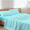 Ruggeri Set Lenzuola Completo Letto Matrimoniale Microfibra, Quadri Azzurro