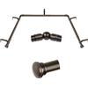TONIAL Bastoni per tende per finestre a bovindo, asta centrale da 82 a 218 cm per finestre, aste laterali da 50 a 200 cm, aste decorative per tende da 3/4 pollici, con terminale piccolo, bronzo
