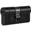 Abus Cilindro per porta D66PS nero con funzione estraibile e caratteristica pre-Snap, 30 x 40 mm, 5 chiavi incluse