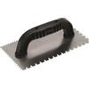 Marshalltown Spatola dentata Marshalltown, tacca: U 3x3x3 mm/piatto V 4,5x6x8 mm - 10 gradi accorciata con manico in plastica, in acciaio, per piastrellisti, dimensioni: 229x102 mm