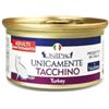 Generico Umido Gatto Unicamente Alimento completo per gatti adulti di tutte le taglie,gusto Tacchino,senza cereali,senza conservanti | 12 lattine da 85 grammi l'una.