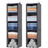 Lifewit Organizer Armadio da Appendere con 5 Ripiani e 2 Ganci Robusti, Ripiani per Armadio Interno, Organizzatore Pieghevole, Contenitori per Vestiti, 102 cm (H), Grigio, Set di 2