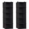 Lifewit Organizer Armadio da Appendere con 5 Ripiani e 2 Ganci Robusti, Ripiani per Armadio Interno, Organizzatore Pieghevole, Contenitori per Vestiti, 102 cm (H), Nero, Set di 2