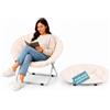 Avilia - Poltrona Pieghevole Imbottita - Tessuto Oxford e Acciaio Antiruggine | Poltrona Pieghevole da Interno ed Esterno, 100 kg, Aperta L80×P36×A80 cm - Chiusa L78×P6×A78 cm (beige)