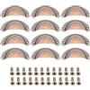 CEEYSEE 12 Pezzi Maniglie per Mobili 81mm * 35mm Pomelli per Mobili Vintage Cucina Cassetti Maniglie Shell Coppa Semicerchio Pull Pomelli con Viti per Porte Armadio Pomello (YLSHOG)