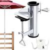 DBPBToU Base Ombrellone da Esterno, Supporto Ombrellone Spiaggia Regolatore, Porta Ombrellone da Spiaggia può Essere Installato su Sedie, Giardini, Terrazze (Argento)