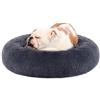 Feandrea Cuccia Cane Interno, Cuccia per Cani, Lettino per Animali Domestici a Ciambella, Cuscino Sfoderabile e Lavabile, Tappeto di Peluche, Diametro 80 cm, Grigio Scuro PGW040G02