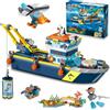 HOGOKIDS City Arctic Explorer Set di costruzioni navali con luce LED - Divertente kit di blocchi da costruzione galleggianti regalo per l'esplorazione dell'oceano per bambini bambine dai 6 anni in su