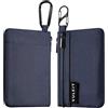 VULKIT Custodia con cerniera, 1 confezione con moschettone e gancio a S, blocco RFID, tessuto Oxford impermeabile, portafoglio con zip per contanti e carte di credito da viaggio, Blu, Minimalista