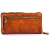 BEDETTI Portafoglio Lavato Unisex in Vera Pelle con Zip Around (Ocra)