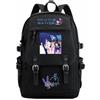 Charous Zaino in nylon con stampa anime, OSHI NO Ko, Hoshino Ai, nero, con stampa di cartoni animati, zaino leggero per la scuola utilizzato per fan dei manga, cosplay, Nero 2, One Size, Zaino daypack