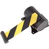 DQZRTUECA Palo for barriera retrattile da 2 m/10 piedi, supporto for supporti a nastro in acciaio nero giallo