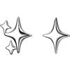 SLUYNZ 925 Argento Stella Orecchini Borchie per Le Donne Teen Ragazze Dainty Post Orecchini Orecchini Asimmetrici (A-Silver)