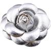 ALMLEU Spilla Delle Signore Spilla a forma di fiore rosa in pelle PU color oro e argento da 5 cm, spilla bavero donna, fibbia for sciarpa, accessori(Color 3)