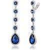 Clearine Orecchini a clip da donna, splendidi strass lucidi, orecchini a goccia di cristallo, orecchini lunghi per matrimoni, feste e balli, Cristallo