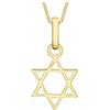 CARISSIMA Collana con piccolo ciondolo Stella di David da donna in oro giallo 9 ct, 45,72 cm