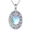 YAFEINI Collana in argento Sterling con ciondolo in pietra di luna con nodo celtico, gioiello irlandese, idea regalo per donne, 1, Argento sterling, Nessuna pietra preziosa