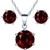 Yumilok-Collana con ciondolo semplice da donna in argento sterling S925 con zirconi esagonali, alla moda e squisita (rosso)