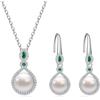 AILUOR Set di gioielli di perle per le donne, collana e orecchini di perle finte d'acqua dolce con catena d'argento da 18 pollici Gioielli da matrimonio per le spose Mamma Regali (Stile 11)
