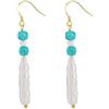 HeyMeili Orecchini Pendenti di Perle Coltivate d'Acqua Dolce Perla Barocca e Turchese da Donna in Argento Sterling 925
