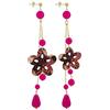 Lebole Maison Orecchini Tsubaki Fiori Ciuffo Fucsia