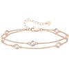 LOUISA SECRET Bracciale Donna,Festa della Mamma Argento 925 Zirconi Oro Bracciali Regolabili Compleanno Regalo di San Valentino per Lei