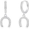 Cangall Orecchini a cerchio in argento 925, ipoallergenici, da donna, in argento Sterling 925, con ciondolo, leggeri orecchini a cerchio in argento Sterling 925, idea regalo per ragazze mamma per