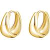 SLUYNZ 925 Orecchini a Cerchio Grosso in Argento Sterlina per Donne Ragazze Adolescenti a Goccia Orecchini a Cerchio Spessi 1,5 cm Orecchini a Cerchio (B-Gold Plated)
