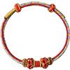 JEVINDA Braccialetto portafortuna per uomini e donne, fatto a mano, braccialetto in corda rossa per buona fortuna e protezione, braccialetto tibetano intrecciato a mano, 24cm, Nylon, Senza metallo