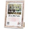 3-B Cornice portafoto Salo Duo - Bianco vintage (Rustical con venature del legno visibili)/Bianco - 21 x 29,7 cm (A4) - Cornice portafoto in legno, per foto e documenti con vetro acrilico