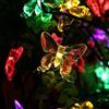 NIWWIN Luci solari farfalla, 50 LED, 9,5 m, LED colorati esterni impermeabili IP65, decorative giardino con interruttore automatico, ideali per matrimoni, feste e Natale.