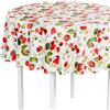 LILENO HOME Tovaglia lavabile in tessuto cerato da 140 cm rotonda (con bordo tagliato) con motivo fragole - Tovaglia cerata idrorepellente ideale come tovaglia o runner per set da birreria