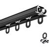 Aeovot Binario Tenda Soffitto Scorrevole Invisibili, Binario Binari per Tende da Incasso in Alluminio con Puleggia Silenziosa, Bastoni per Tende per Soggiorno Camera da Letto Bagno(Nero,2.8m(9.2ft))